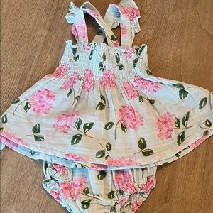 Angel Dear Pink Floral Smocked Sundress & Bloomers